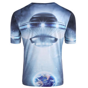 เสื้อยืดกีฬาผู้ชาย พิมพ์ลายกาแล็กซี่ด้วยเทคนิค Sublimation ผ้าฝ้าย 100% น้ำหนักเบา ระบายอากาศได้ดี แขนสั้น ทรงหลวม รับผลิตแบบ OEM/ODM - Product Image 2