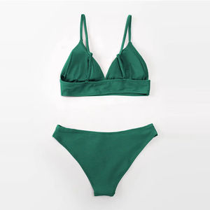 ชุดแทนกินี่ 2 ชิ้น สไตล์โดดเด่น ใส่สบายสำหรับผู้หญิง ลายดอกไม้ขายดี น้ำหนักเบา ระบายอากาศได้ดี ผลิตจากผ้าสแปนเด็กซ์/โพลีเอสเตอร์ ชุดบิกินี่ด้านหน้า - Product Image 2