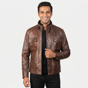 Regular Fit Zipper Stylish Look <b>Men</b> <b>Leather</b> <b>Jacket</b> Customized Color And Size Pakistan Made <b>Men</b> <b>Leather</b> <b>jacket</b> for <b>men</b> - Product Image 6
