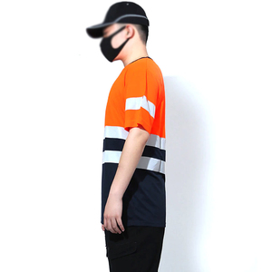 เสื้อยืดนิรภัยคุณภาพดีที่สุดสำหรับผู้ชาย ปรับแต่งโลโก้ได้ กันน้ำ สีพื้น MOQ ต่ำ เสื้อผ้าสะท้อนแสงสูง - Product Image 3
