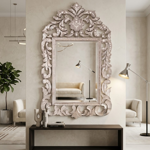 Miroir mural baroque vénitien vintage de luxe |   Miroir décoratif antique à cadre sculpté orné pour la décoration intérieure de la maison - Product Image 5