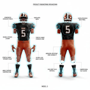 Latest Design OEM ODM American Football Uniforms Sublimated Team Jerseys Pants <b>Set</b> Athletic Sportswear Padded Full Kits Men's - Product Image 2