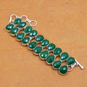 Pulsera de Piedras Preciosas de Ónix Verde Facetado, Plata de Ley 925, Joyería Bohemia Hecha a Mano, Pulsera para Mujer, Venta al por Mayor - Product Image 1