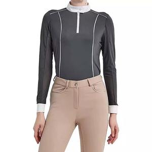 Camisas de polo personalizadas con logo para mujer, nuevas camisas profesionales de equitación para mujer, para espectáculos ecuestres. - Product Image 1