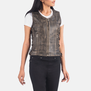 Women <b>Leather</b> <b>Vest</b> Fashion Sleeve Less <b>Leather</b> <b>Vest</b> Cotton Linnings Solid Color Coat With Pockets <b>Leather</b> <b>Vest</b> Women OEM - Product Image 5