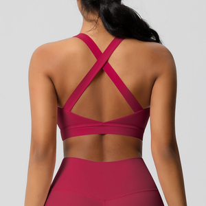 Débardeur de yoga contrastant pour femme avec soutien-gorge de sport push-up, bretelles convertibles, extensible, respirant, antichoc, et short intégré - Product Image 5