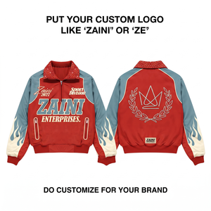 Premium 220 GSM Polyester Windbreaker Jacket Red Blue Waterproof Breathable Winter High Street Sport - Product Image 1