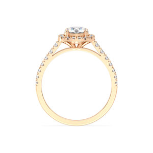 Bague halo en or massif 14 carats certifiée REYES IGI avec diamant HPHT CVD cultivé en laboratoire pour femme, bijoux fins de luxe pour fiançailles et promesse. - Product Image 6