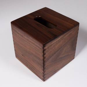 Boîte à mouchoirs en bois Ali Fashion Art, design classique fait main, finition marron foncé, durable, étanche, support de rangement autoportant - Product Image 5
