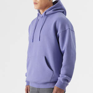 Sweat à capuche homme grande taille personnalisé avec logo imprimé, en coton mélangé, épaules tombantes, prix bas, article frais, coupe oversize - Product Image 2