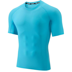 T-shirt de compression à manches courtes pour homme avec logo personnalisé, protection UV, fabricant OEM, vente en gros - Product Image 3