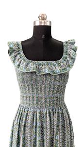 Vestido de verano de gasa de algodón con estilo para mujer con bloque de mano indio Vestido Maxi indio con estampado de bloque de mano - Product Image 2