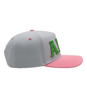 หมวกแก๊ป AKA Letters สีเทาชมพู ปักลาย ปรับขนาดได้ ปีกแบน หมวกเบสบอล ยูนิเซ็กส์ แฟชั่นลำลอง - Product Image 3