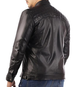 Nouveautés : Blouson d'hiver unisexe en cuir PU noir, chaud, imperméable, avec fermeture éclair et poches, coupe ajustée, style gentleman - Product Image 5