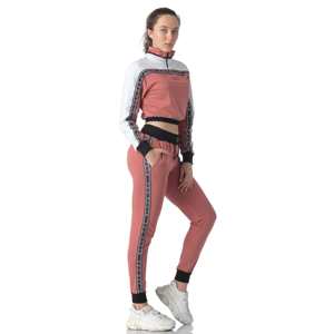 Chaqueta Deportiva Rosa para Mujer 2 en 1 con Capucha, Manga Larga, Cierre de Media Cremallera, Bolsillos Laterales y Pantalones de Jogging con Cintura Elástica - Product Image 2