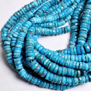Perles de pierres précieuses en vrac, disques Heishi à facettes en turquoise naturelle d'Arizona, pour colliers, bracelets et bijoux - Product Image 3
