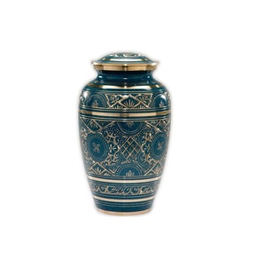 Custom Hand Carved Metal Cremation Urns High Quality Metal Cremation Antique Keepsake Handmade Wholesale Funeral Urn - Product Image 4