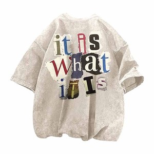 T-shirts graphiques décontractés à épaules tombantes, style streetwear oversize, effet délavé - Product Image 2