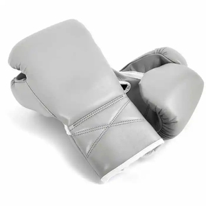 High Quality Customizable MMA Boxing <b>Gloves</b> Professional Training Lace-<b>Up</b> Closure Genuine Leather Lightweight Breathable - Product Image 3