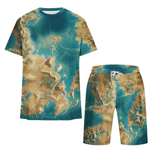 Conjuntos de Verano Personalizados al por Mayor para Hombre, Camisetas de Manga Corta y Pantalones Cortos de Talla Grande, Conjuntos de 2 Piezas para Ropa de Verano Masculina - Product Image 3