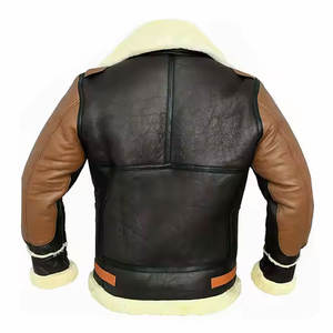 Leather Sheepskin Sherpa <b>Jacket</b> <b>For</b> <b>Man</b> Canvas <b>Fur</b> Windproof Breathable High Quality Leather Sheepskin Sherpa <b>Men's</b> <b>Jackets</b> - Product Image 3