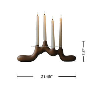 High Quality Handcrafted Wooden <b>Tea</b> <b>Light</b> <b>Holder</b> with Brass Inlay Design for Elegant Home Decoration and Festive Lighting - Product Image 2