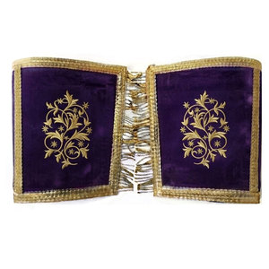 Classic <b>Masonic</b> Cuffs Velvet Embroidered Lightweight Elegant Accessories Clean Traditional Design for Weddings Gatherings Formal - Product Image 1