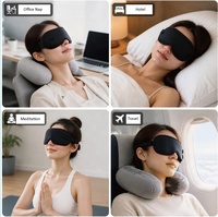 Máscara de Dormir Personalizada con Logotipo 3D, Espuma Viscoelástica Contorneada sin Presión, Transpirable, Duradera, Hipoalergénica, con Correa Ajustable y Alas para la Nariz