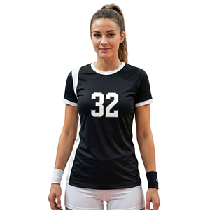Camisetas Deportivas Sublimadas de Voleibol para Mujer, Camiseta de Voleibol de Secado Rápido, Cuello Redondo, Poliéster - Product Image 1