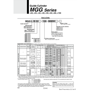 กระบอกนำ MGGMB50-250นิวเมติก SMC - Product Image 2