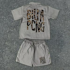 Conjunto Deportivo Cortavientos de Otoño 2025 con Logotipo Personalizado, Impresión Digital, Camisa de Manga Corta con Botones y Pantalones Cortos, Dos Piezas, Resistente al Viento, 100% - Product Image 4