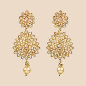 Pendientes de Araña Kanhai de Calidad de Exportación Tradicional - Joyería de Mujer Moderna Chapada en Oro con Circones 8303 - Product Image 3