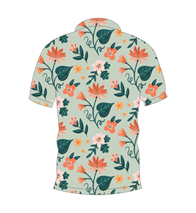 เสื้อโปโลพิมพ์ลายดอกไม้สไตล์วินเทจสำหรับผู้ชาย แขนสั้น ใส่สบาย ระบายอากาศได้ดี น้ำหนักเบา เหมาะสำหรับฤดูร้อน - Product Image 2