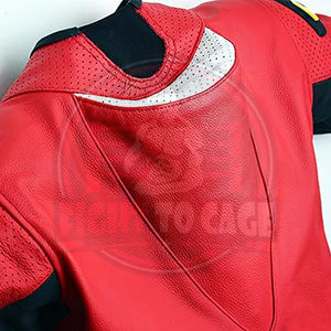 Traje de Motociclismo de Cuero Negro, Blanco y Rojo, Certificado CE, Talla Grande, Alto Rendimiento, Protección, Corte Ajustado, Ropa de Carreras - Product Image 6