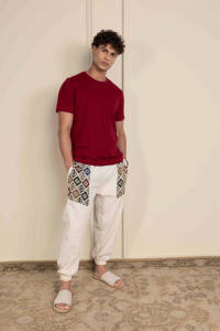 <b>Men's</b> Free Size Baggy Straight Harem <b>Pants</b> Eco-Friendly High Waist Classic Canvas Yoga Aladdin Hippy Boho Style Cotton Dark - Product Image 2