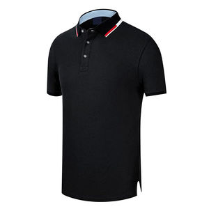 Chemise d'hiver décontractée pour homme à manches courtes, en tricot uni 100% coton respirant, col rabattu, logo personnalisé, coupe classique, noir et blanc - Product Image 4
