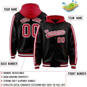 Sweat à capuche bomber de baseball personnalisable, vestes universitaires personnalisées pour hommes, femmes et enfants avec nom et numéro, logo, vêtements de sport - Product Image 3