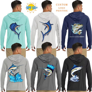 Vêtements de pêche personnalisés en gros, à séchage rapide, manches longues, protection UV UPF 50+, sweat-shirt et chemise pour sports de plein air - Product Image 3