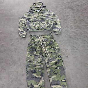 ชุดวอร์มเสื้อแจ็คเก็ตมีฮู้ดลายพรางสำหรับผู้ชายกางเกงคาร์โก้ลายพรางโอเวอร์ไซส์ออกแบบได้ตามต้องการ - Product Image 4