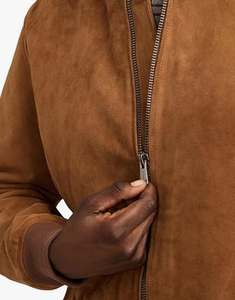<b>Mens</b> <b>Suede</b> <b>Jacket</b> Luxury Casual Outerwear Soft Hand Feel Modern Style OEM Custom Wholesale Manufacturer Sample Service Available - Product Image 5