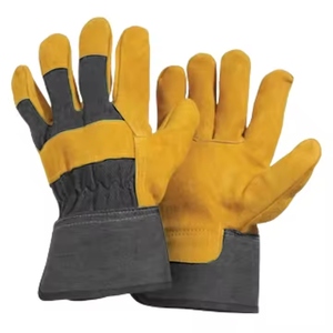 Gants de sécurité industriels en cuir de vachette pleine fleur de qualité supérieure, résistants à l'abrasion, pour travaux lourds et construction - Product Image 4