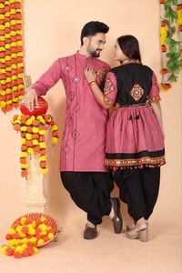 Conjunto Tradicional de Lehenga Choli de Algodón con Bordado de Espejo, Ropa India y Pakistaní, Vestido para Parejas - Product Image 3