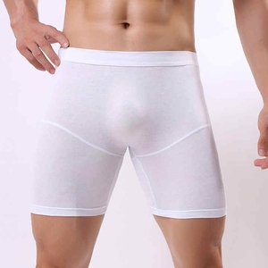 Shorts de compression en coton gris uni pour homme, taille mi-haute, élastiques, respirants, décontractés, tricotés - Product Image 5