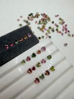 Tourmaline naturelle multicolore taille cœur 3,5-5,5 mm 39 carats, jeu de couleurs et d'étincelles, pour la création de bijoux sur mesure, Zehra Gems, origine africaine