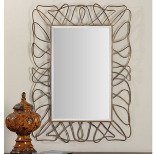 Magnifique miroir rectangulaire doré avec un cadre en branches organiques, disponible à prix de gros. - Product Image 2