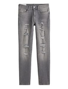 กางเกงยีนส์เดนิมสีเทาทรงสลิมฟิตสำหรับผู้ชายรุ่นล่าสุด ดีไซน์ใหม่ล่าสุด กางเกงยีนส์เดนิมขาด/ทำสีเอซิดสำหรับผู้ชาย - Product Image 5