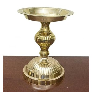 Handcrafted Brass Pedestal Compote Bowl - Antique <b>Decorative</b> Vessel Wholesale - Product Image 4