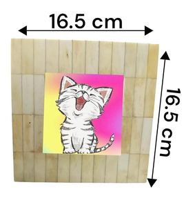 FAIZA CRAFT FC-9221 Decorative Handmade Bone Inlay Square Waterproof Customized <b>Print</b> Photo <b>Frame</b> Ivory Stone Tabletop Display - Product Image 3