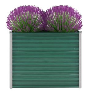 Fioriera Rialzata in Acciaio Zincato Verde 39.4 X 15.7 X 30.3 Pollici per Set da Giardino - Product Image 1