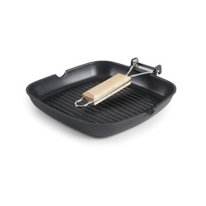 Padella a costine Sua da 24 cm, quadrata, antiaderente, con manico in legno, per grigliate all'interno - Product Image 2